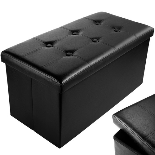 Leather ottoman storage - in, 1