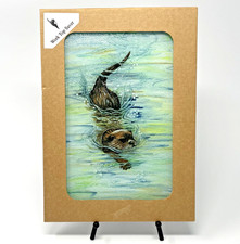 Glass Worktop Saver Chopping Board, Beautiful Image of an Otter, 28cm x 20cm