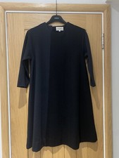 J & M Davidson Black & Navy Wool Jersey Swing Dress - US10 / UK14