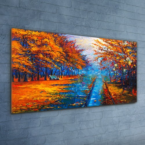 Painting park trees autumn - park,