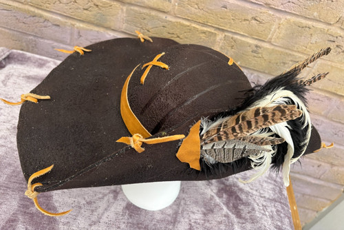 Brown distressed pirate hat - brown,