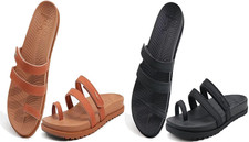 2 PAIRS Arch Support Flip Flops Sandals Sliders Summer Beach Shoes UK Size 7.5