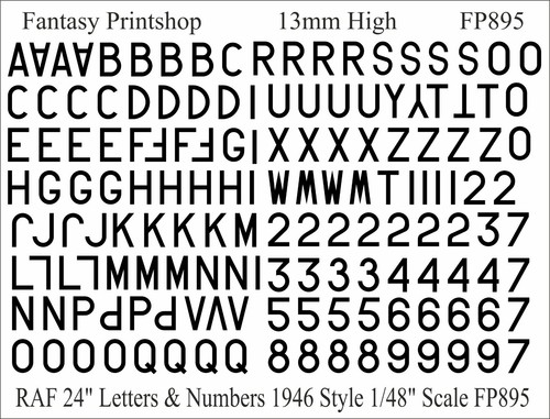 Raf numbers letters - 24", 1/48