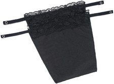 Desenda Lady Lace Clip-on Mock Camisole Bra Insert Overlay Modesty Black 