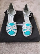 Dance Shoe/Sandal by FREED of London, Silver Size 7 in Very Good Used Condition