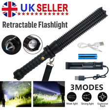 5500000LM Bright LED High Power Security Stick Torch USB Rechargeable Flashlight