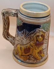 Ceramic beer stein tankard design Switzerland St Saint Bernard dog mountains