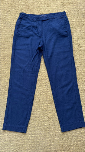 Navy linen blend classic - linen,