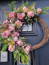 Handmade Wreath. pink roses