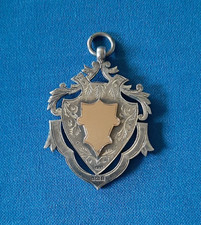 Antique Solid Silver & Gold Pocket Watch Fob Medal W.H.H Birmingham 1902 22g