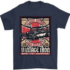 Classic Hotrod Vintage Iron Hot Rod Dragster Mens T-Shirt 100% Cotton