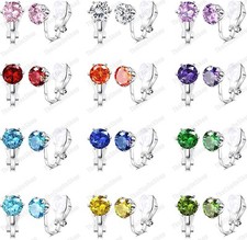 CLIP ON 6mm CZ EARRINGS cubic