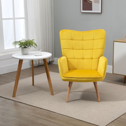 Velvet wingback accent chair - wingback,
