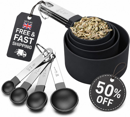 Piece black measuring cups - 8-piece,