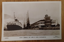 SOUTHAMPTON OCEAN TERMINAL WITH RMS QUEEN ELIZABETH ARRIVING