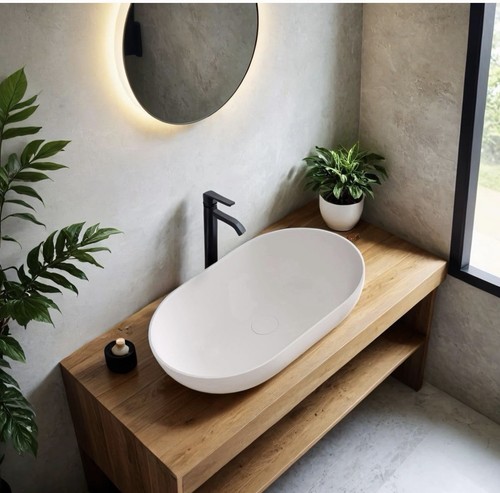 Matt white countertop - white,