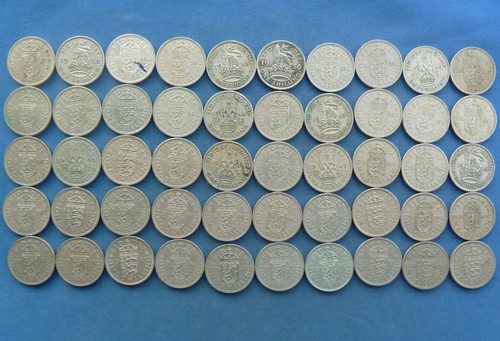 50x one shilling coins - 50x,