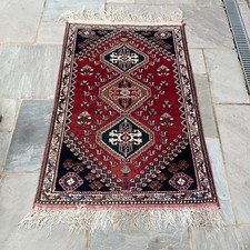 Vintage Wool Rug Red Blue