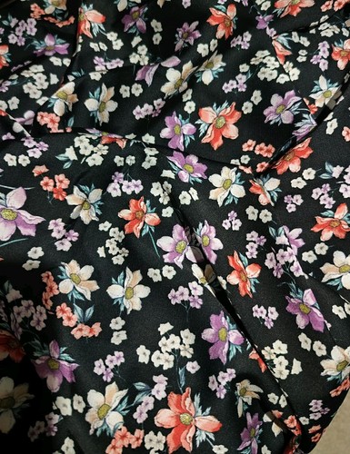 3metres black floral - , satin