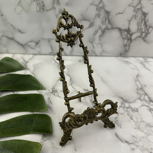 Vintage 80s brass metal plate - metal,