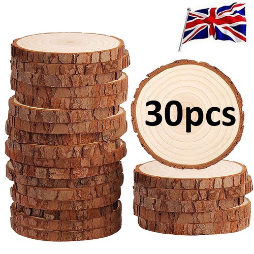 30x natural wood log slice - natural,