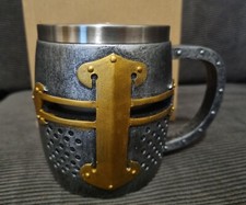 Medieval Knight Templar Tankard Mug 400ml- used once - great for parties or gift