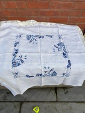 Irish linen Blue & White Hand