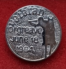 Rare Solid Silver Orgreave Veteran Colliery Mining Miners Strike 1984 NUM  Badge