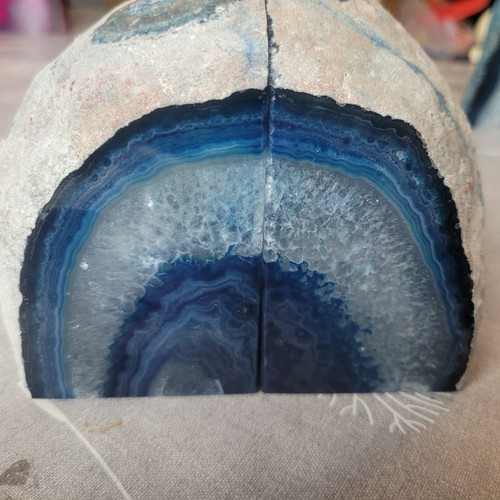 Blue agate bookend kg - agate,