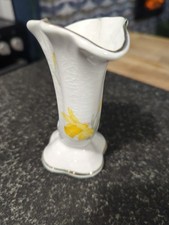Cornucopia small white vase - cornucopia,