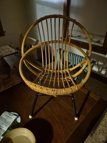 Vintage mcm rattan wicker hoop - mcm,