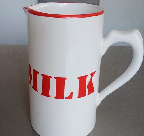Vintage milk jug white with - jug,