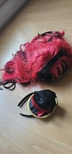 HALLOWEEN Black wig & Tiara small black hat