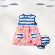 Ex Baby Boden Dress Set Pink