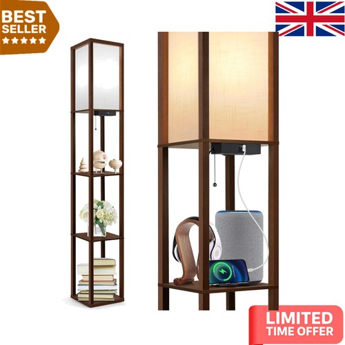 Led floor lamp with shelves - floor, &