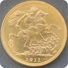 1911 Gold Sovereign Coin