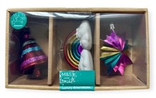 M&S Luxury Rainbow Christmas Decorations Baubles Tree Star Statement Bright 3Pk