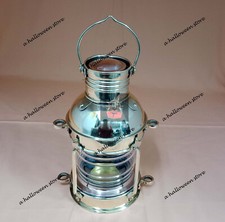 8" Brass Anchor Oil Lamp