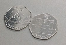 2011 Olympic 50p Coins - Football & Triathlon - Fifty Pence, Circulated  (T16)