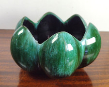 Vintage early lotus bowl blue - lotus,