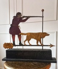 A Stunning Weathervane Metal And Wooden Sculpture Of A Hunter And Dog