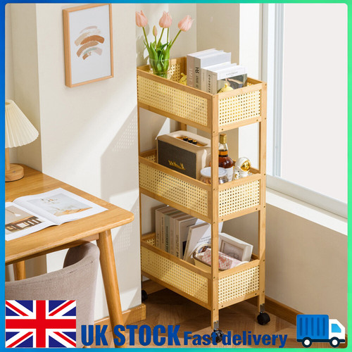 Tier bamboo trolley rack - 3-tier,