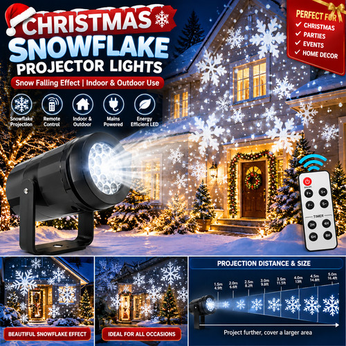 Christmas snowflake projector - christmas,