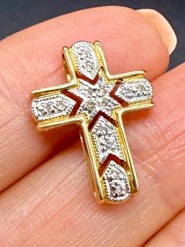 Vintage gold cross - gold,