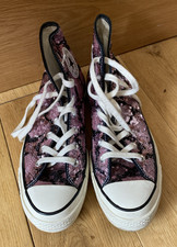 Converse Chuck Taylor All Star High Tops Trainers Sneakers Pink Black Sequins