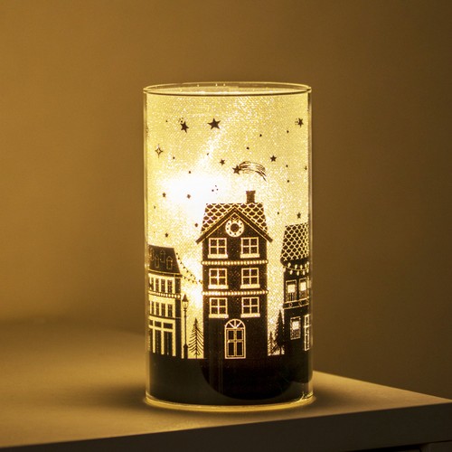 Christmas houses silhouette - christmas,