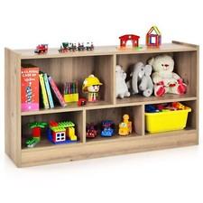 Kids Storage Shelf Unit 5-Cubby Wooden Children Bookcase Toy Storage Organizer