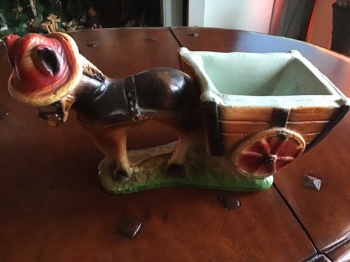 Chalkware horse and cart - horse,