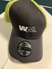 BRAND NEW Waste Management Logo Flexfit New Era Medium Large Hat Cap Grey Neon