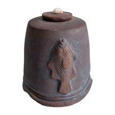vintage unique oil lamp burner ceramic fish apx 3.2"